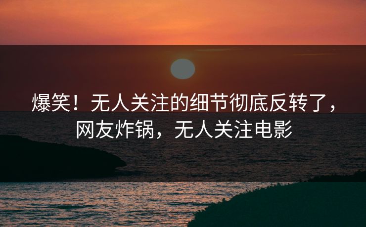 爆笑！无人关注的细节彻底反转了，网友炸锅，无人关注电影